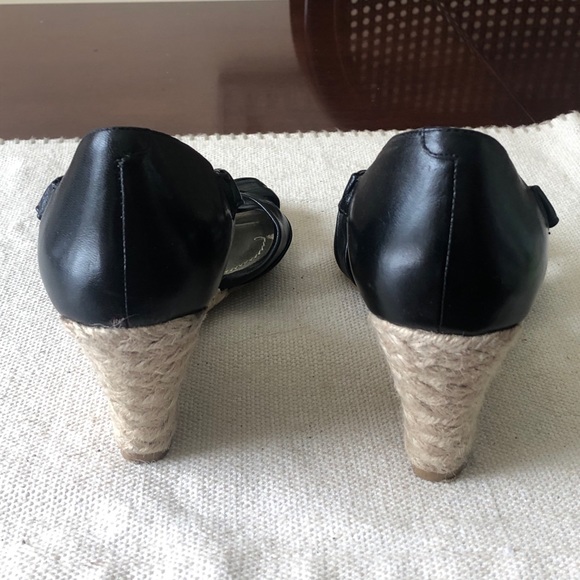 Nine west black leather wedges, perfect condition - Picture 5 of 7